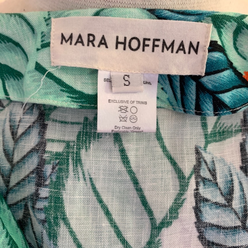 Mara Hoffman Leaf Leaves Pattern Mini Poncho Dress - image 7